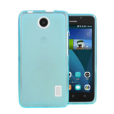 Ultra-thin Transparent Gel Soft Cover for Huawei Ascend Y635 Dual SIM Blue