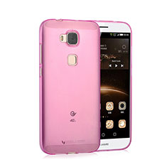 Ultra-thin Transparent Gel Soft Cover for Huawei G8 Pink