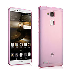 Ultra-thin Transparent Gel Soft Cover for Huawei Mate 7 Pink