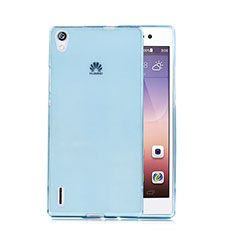 Ultra-thin Transparent Gel Soft Cover for Huawei P7 Dual SIM Blue