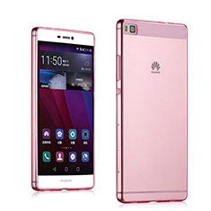 Ultra-thin Transparent Gel Soft Cover for Huawei P8 Pink