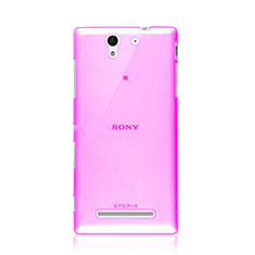 Ultra-thin Transparent Gel Soft Cover for Sony Xperia C3 Pink