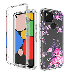Ultra-thin Transparent Gel Soft Matte Finish Front and Back Case 360 Degrees Cover for Google Pixel 4a Pink