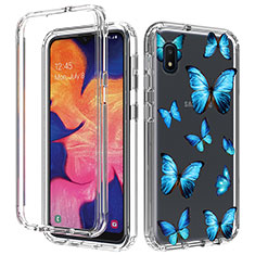 Ultra-thin Transparent Gel Soft Matte Finish Front and Back Case 360 Degrees Cover for Samsung Galaxy A10e Blue
