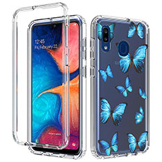 Ultra-thin Transparent Gel Soft Matte Finish Front and Back Case 360 Degrees Cover for Samsung Galaxy A30 Blue