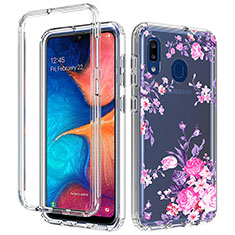 Ultra-thin Transparent Gel Soft Matte Finish Front and Back Case 360 Degrees Cover for Samsung Galaxy M10S Pink