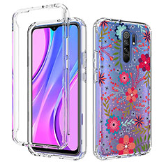 Ultra-thin Transparent Gel Soft Matte Finish Front and Back Case 360 Degrees Cover for Xiaomi Redmi 9 Prime India Red