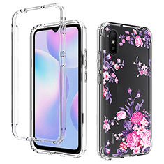 Ultra-thin Transparent Gel Soft Matte Finish Front and Back Case 360 Degrees Cover for Xiaomi Redmi 9A Pink