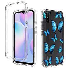 Ultra-thin Transparent Gel Soft Matte Finish Front and Back Case 360 Degrees Cover for Xiaomi Redmi 9i Blue