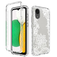Ultra-thin Transparent Gel Soft Matte Finish Front and Back Case 360 Degrees Cover JX1 for Samsung Galaxy A03 Core White