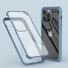 Ultra-thin Transparent Gel Soft Matte Finish Front and Back Case 360 Degrees Cover LK1 for Apple iPhone 15 Pro Sky Blue