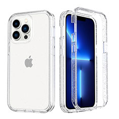 Ultra-thin Transparent Gel Soft Matte Finish Front and Back Case 360 Degrees Cover YJ1 for Apple iPhone 13 Pro Clear