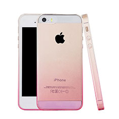 Ultra-thin Transparent Gradient Soft Cover for Apple iPhone 5S Pink