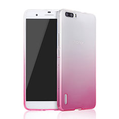 Ultra-thin Transparent Gradient Soft Cover for Huawei Honor 6 Plus Pink