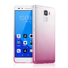 Ultra-thin Transparent Gradient Soft Cover for Huawei Honor 7 Dual SIM Pink
