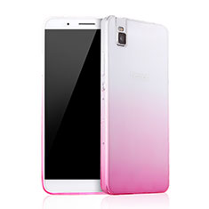 Ultra-thin Transparent Gradient Soft Cover for Huawei Honor 7i shot X Pink