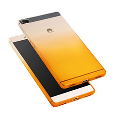 Ultra-thin Transparent Gradient Soft Cover for Huawei P8 Yellow