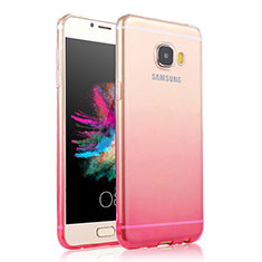 Ultra-thin Transparent Gradient Soft Cover for Samsung Galaxy C7 SM-C7000 Pink