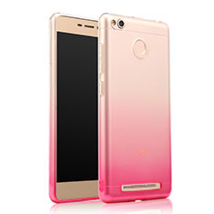 Ultra-thin Transparent Gradient Soft Cover for Xiaomi Redmi 3 High Edition Pink