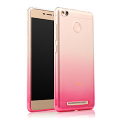 Ultra-thin Transparent Gradient Soft Cover for Xiaomi Redmi 3 Pro Pink