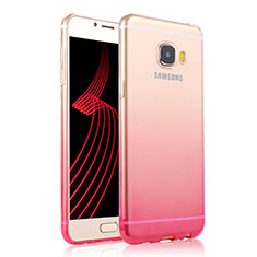 Ultra-thin Transparent Gradient Soft Cover T04 for Samsung Galaxy C7 Pro C7010 Pink