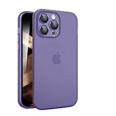 Ultra-thin Transparent Matte Finish Case QC for Apple iPhone 14 Pro Purple