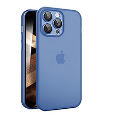 Ultra-thin Transparent Matte Finish Case QC for Apple iPhone 15 Pro Blue