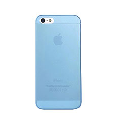Ultra-thin Transparent Silicone Matte Finish Cover for Apple iPhone 5 Blue