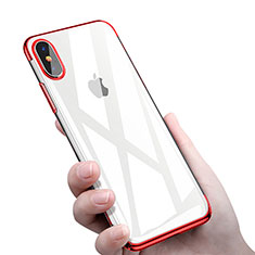 Ultra-thin Transparent TPU Soft Case C16 for Apple iPhone X Red