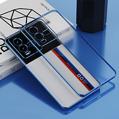 Ultra-thin Transparent TPU Soft Case Cover AN1 for Vivo iQOO 10 5G Blue