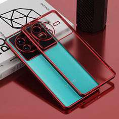 Ultra-thin Transparent TPU Soft Case Cover AN1 for Vivo X80 5G Red