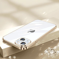 Ultra-thin Transparent TPU Soft Case Cover Bling-Bling LD2 for Apple iPhone 14 Gold