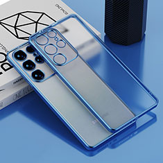 Ultra-thin Transparent TPU Soft Case Cover C02 for Samsung Galaxy S21 Ultra 5G Blue