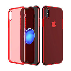 Ultra-thin Transparent TPU Soft Case Cover for Apple iPhone X Red