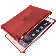 Ultra-thin Transparent TPU Soft Case Cover H01 for Apple iPad Mini 3 Red
