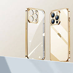 Ultra-thin Transparent TPU Soft Case Cover H01 for Apple iPhone 13 Pro Max Gold