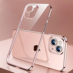 Ultra-thin Transparent TPU Soft Case Cover H01 for Apple iPhone 13 Rose Gold