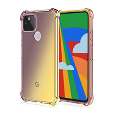 Ultra-thin Transparent TPU Soft Case Cover H01 for Google Pixel 5 Brown