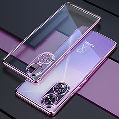 Ultra-thin Transparent TPU Soft Case Cover H01 for Huawei Honor 50 5G Purple
