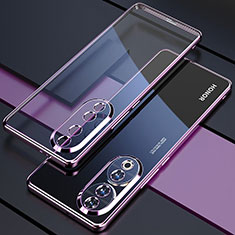 Ultra-thin Transparent TPU Soft Case Cover H01 for Huawei Honor 90 5G Purple
