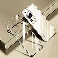 Ultra-thin Transparent TPU Soft Case Cover H01 for Huawei P60 Art Gold