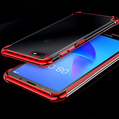 Ultra-thin Transparent TPU Soft Case Cover H01 for Huawei Y5 Prime (2018) Red