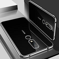 Ultra-thin Transparent TPU Soft Case Cover H01 for Nokia X6 Silver