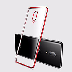 Ultra-thin Transparent TPU Soft Case Cover H01 for OnePlus 7 Red