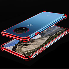 Ultra-thin Transparent TPU Soft Case Cover H01 for OnePlus 7T Red