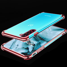 Ultra-thin Transparent TPU Soft Case Cover H01 for OnePlus Nord Rose Gold