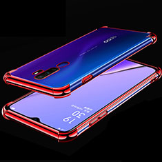 Ultra-thin Transparent TPU Soft Case Cover H01 for Oppo A11 Red