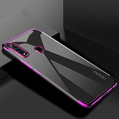 Ultra-thin Transparent TPU Soft Case Cover H01 for Oppo A31 Purple