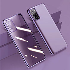 Ultra-thin Transparent TPU Soft Case Cover H01 for Oppo A53s 5G Purple