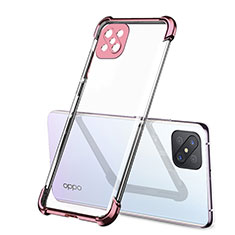 Ultra-thin Transparent TPU Soft Case Cover H01 for Oppo A92s 5G Rose Gold